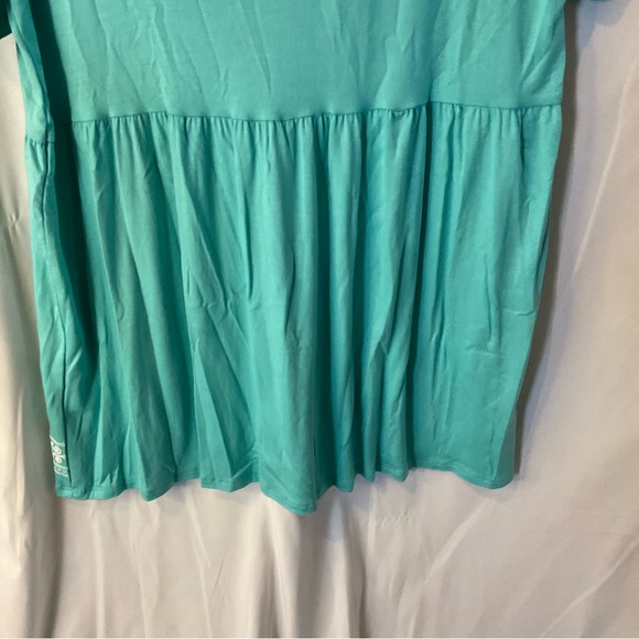 Heimish Women’s Short Sleeve V-Neck Damask Bohemian Top Size Small Mint NWTO - Picture 9 of 11